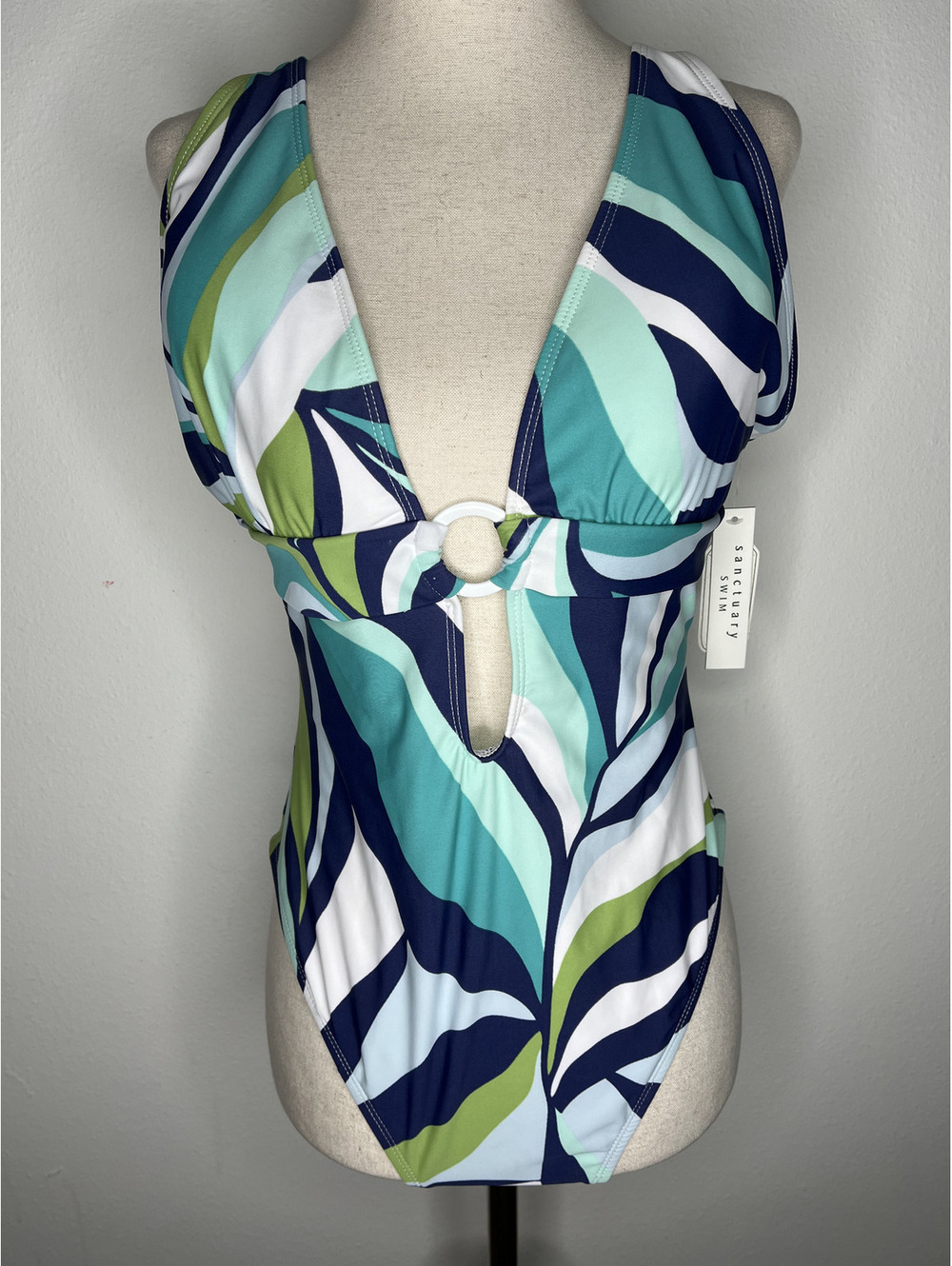 NWT Sanctuary Women's Blue/Green One-Piece Swimsuit Size Large
